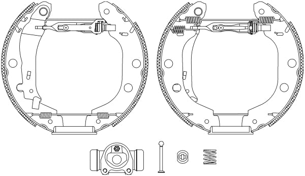 HELLA Brake Shoe Set - R1030 - for e.g. NISSAN / RENAULT 8DB355004-671