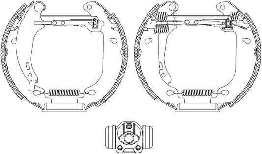 HELLA Brake Shoe Set - R0895 - for e.g. FORD / RENAULT 8DB355004-531