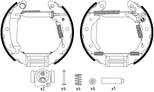 HELLA Brake Shoe Set - R1329 - for e.g. CHEVROLET / DAEWOO / PONTIAC 8DB355022-661