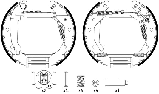 HELLA Brake Shoe Set - R1329 - for e.g. CHEVROLET / DAEWOO / PONTIAC 8DB355022-661