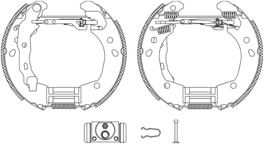 HELLA Brake Shoe Set - R1175 - for e.g. NISSAN / RENAULT 8DB355004-821