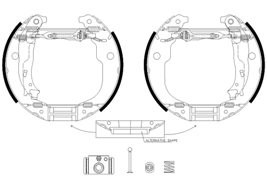 HELLA Brake Shoe Set - R1384 - for e.g. CITROEN / PEUGEOT 8DB355038-131
