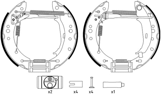 HELLA Brake Shoe Set - R1348 - for e.g. MITSUBISHI / SMART 8DB355022-931