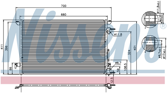 Nissens Aircon Condenser 94597