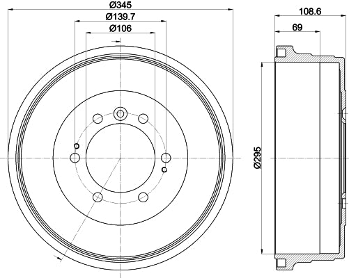 HELLA Brake Drum - 61432 - for e.g. TOYOTA 8DT355302-921