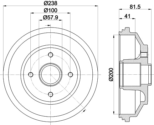 HELLA Brake Drum - 61433 - for e.g. SUZUKI 8DT355302-931