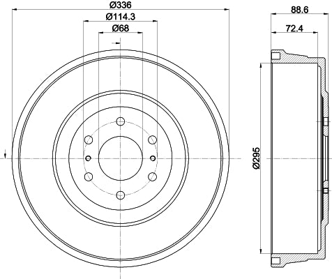 HELLA Brake Drum - 61468 - for e.g. NISSAN / RENAULT 8DT355303-331