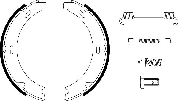 HELLA Brake Shoe Set, parking brake - H9440 - for e.g. MERCEDES-BENZ 8DA355050-441