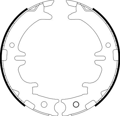 HELLA Brake Shoe Set, parking brake - H9615 - for e.g. LEXUS / TOYOTA 8DA355050-541