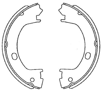HELLA Brake Shoe Set, parking brake - H1723 - for e.g. CHRYSLER / DODGE 8DA355050-831