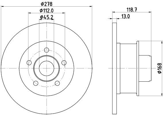 HELLA Brake Disc - 53905 - for e.g. VOLKSWAGEN 8DD355100-471
