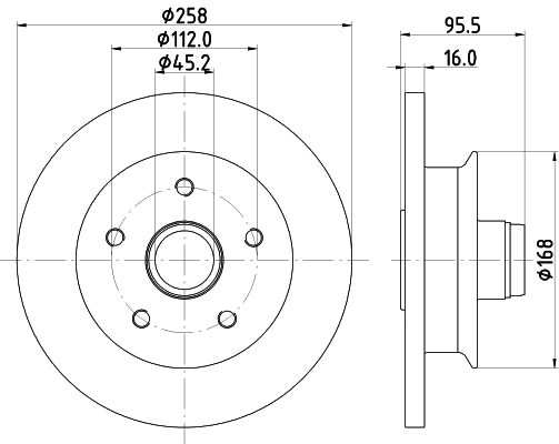 HELLA Brake Disc - 53915 - for e.g. VOLKSWAGEN 8DD355102-361