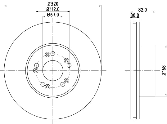 HELLA Brake Disc - 52123 - for e.g. MERCEDES-BENZ 8DD355102-691