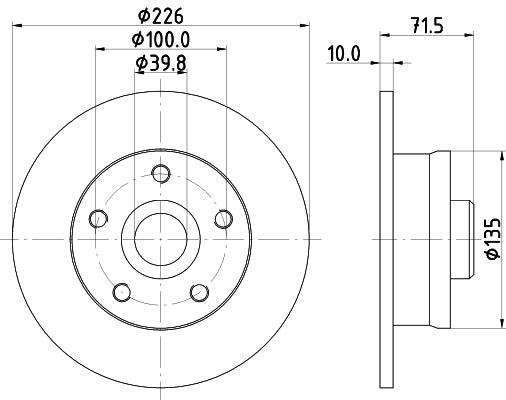 HELLA Brake Disc - 53912 - for e.g. SEAT / VOLKSWAGEN 8DD355102-751