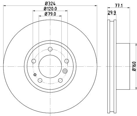 HELLA Brake Disc - 50426PRO_HC - for e.g. ALPINA / BMW 8DD355127-101
