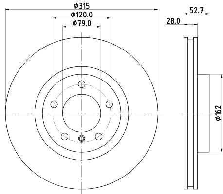 HELLA Brake Disc - 50432PRO - for e.g. BMW / WIESMANN 8DD355104-111
