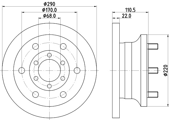HELLA Brake Disc - 50937 - for e.g. IVECO 8DD355106-361