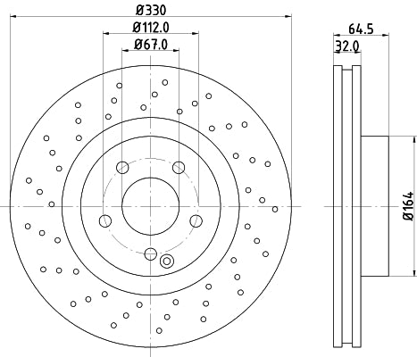 HELLA Brake Disc - 54202PRO - for e.g. MERCEDES-BENZ 8DD355109-471