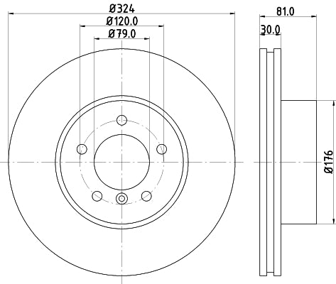 HELLA Brake Disc - 54228PRO_HC - for e.g. BMW 8DD355129-771