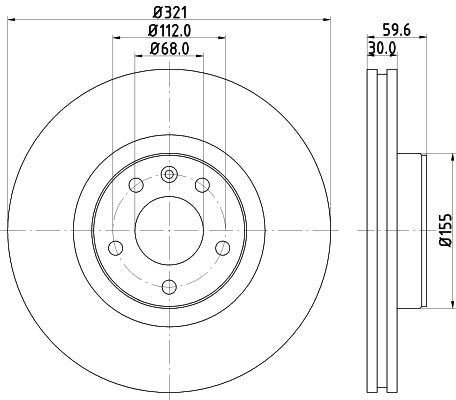 HELLA Brake Disc - 54323PRO - for e.g. AUDI 8DD355111-141