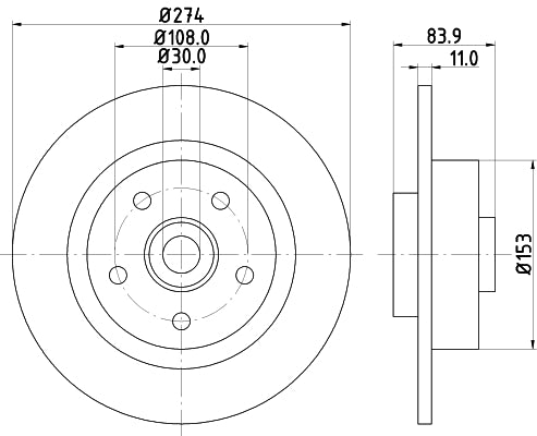 HELLA Brake Disc - 54422PRO - for e.g. RENAULT 8DD355112-361