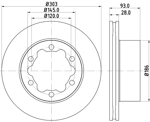 HELLA Brake Disc - 59434 - for e.g. MERCEDES-BENZ / VOLKSWAGEN 8DD355118-061