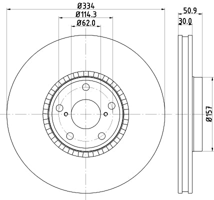 HELLA Brake Disc - 54478 - for e.g. LEXUS 8DD355112-861
