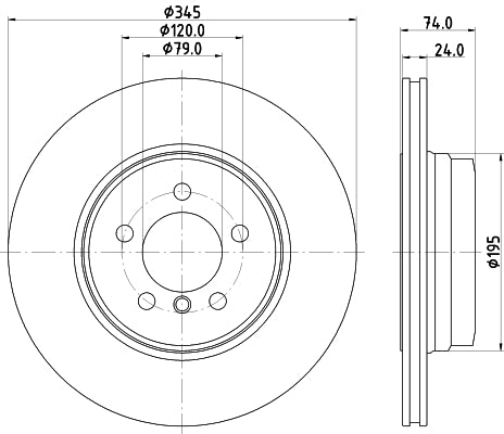 HELLA Brake Disc - 54550PRO-HC - for e.g. BMW 8DD355122-251