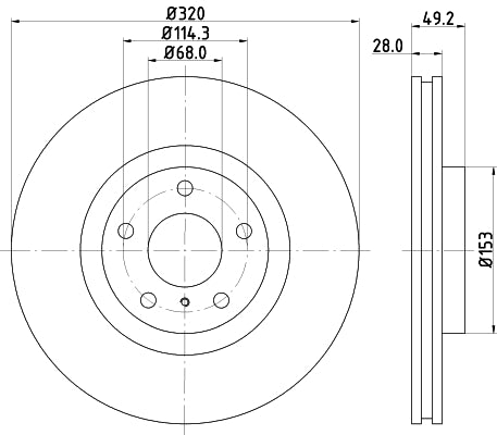 HELLA Brake Disc - 54624 - for e.g. INFINITI / NISSAN 8DD355114-101