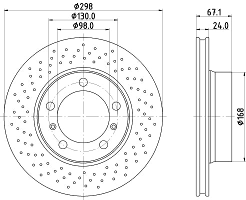 HELLA Brake Disc - 54651PRO_HC - for e.g. PORSCHE 8DD355126-891
