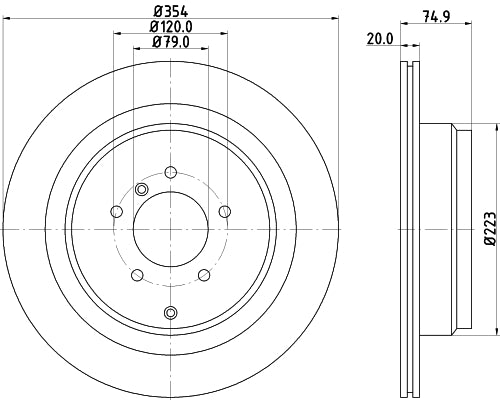 HELLA Brake Disc - 54755PRO - for e.g. LAND ROVER RANGE ROVER III (L322) 4.4 8DD355115-291