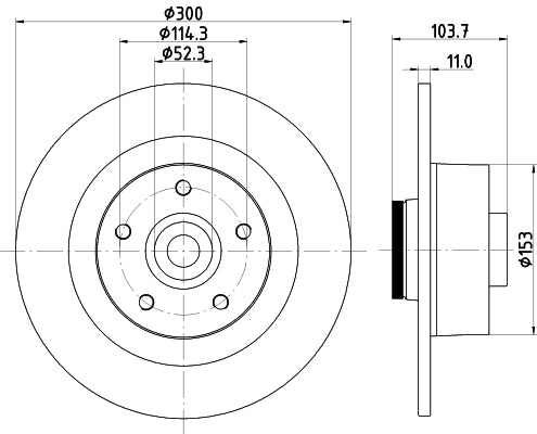 HELLA Brake Disc - 54961PRO - for e.g. RENAULT 8DD355123-171