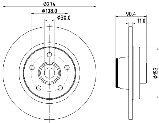 HELLA Brake Disc - 54962PRO - for e.g. MERCEDES-BENZ / RENAULT 8DD355123-421