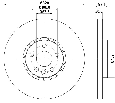 HELLA Brake Disc - 54963PRO - for e.g. VOLVO / VOLVO ASIA 8DD355116-181
