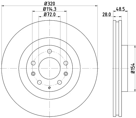 HELLA Brake Disc - 55034PRO - for e.g. MAZDA 8DD355118-201