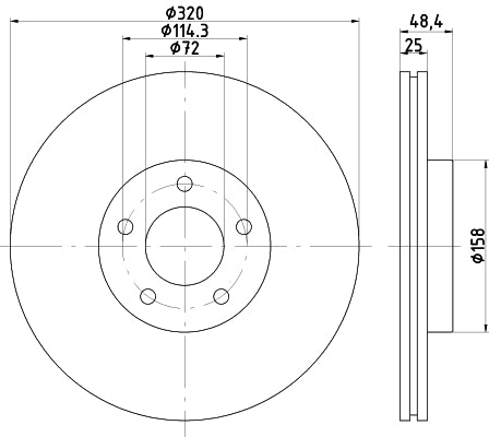 HELLA Brake Disc - 55235PRO - for e.g. MAZDA 8DD355117-891