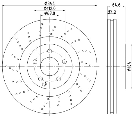HELLA Brake Disc - 55246PRO - for e.g. MERCEDES-BENZ 8DD355116-951
