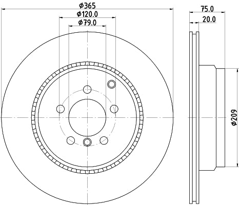 HELLA Brake Disc - 55248PRO - for e.g. LAND ROVER 8DD355116-961