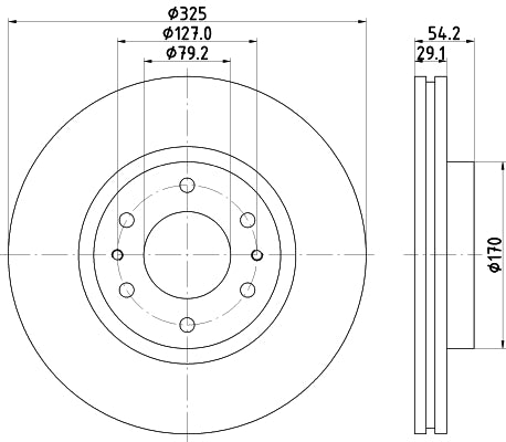 HELLA Brake Disc - 55262 - for e.g. BUICK / CHEVROLET / GMC / ISUZU / SAAB 8DD355117-021