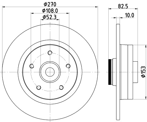 HELLA Brake Disc - 55372PRO - for e.g. RENAULT 8DD355123-181