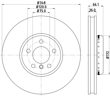 HELLA Brake Disc - 65151PRO_HC - for e.g. BMW 8DD355120-881