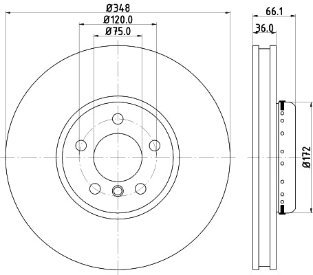 HELLA Brake Disc - 65152PRO_HC - for e.g. BMW 8DD355120-891