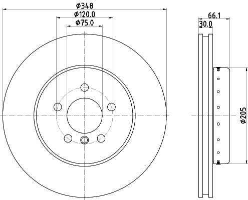 HELLA Brake Disc - 65128PRO_HC - for e.g. BMW 8DD355120-651