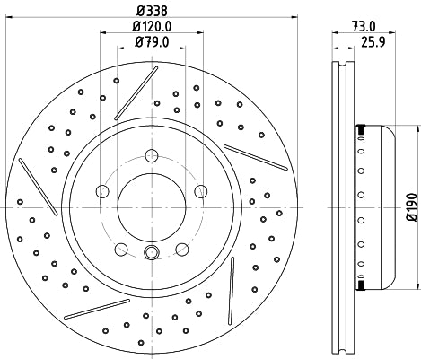HELLA Brake Disc - 65156PRO_HC - for e.g. BMW 8DD355123-041