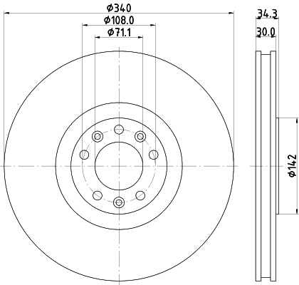 HELLA Brake Disc - 55682PRO - for e.g. PEUGEOT 8DD355120-511