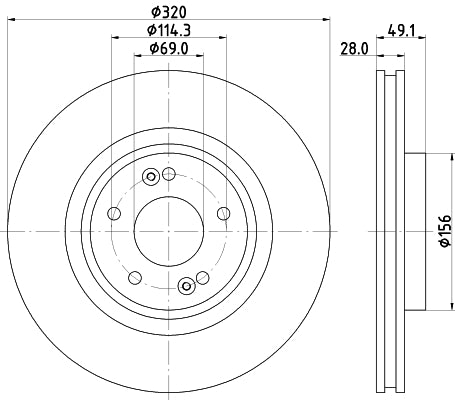 HELLA Brake Disc - 55818PRO - for e.g. HYUNDAI / KIA 8DD355125-121