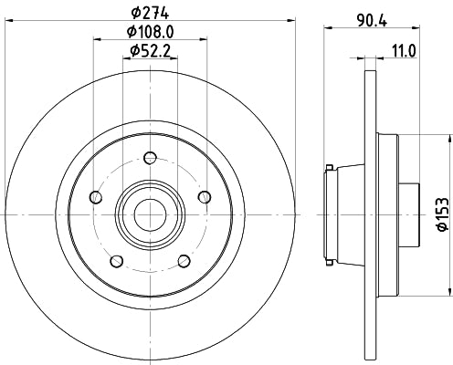 HELLA Brake Disc - 56294PRO - for e.g. MERCEDES-BENZ / RENAULT 8DD355133-851