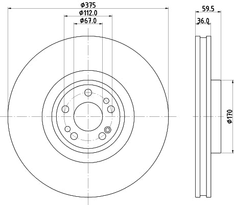 HELLA Brake Disc - 56467PRO_HC 8DD355135-201