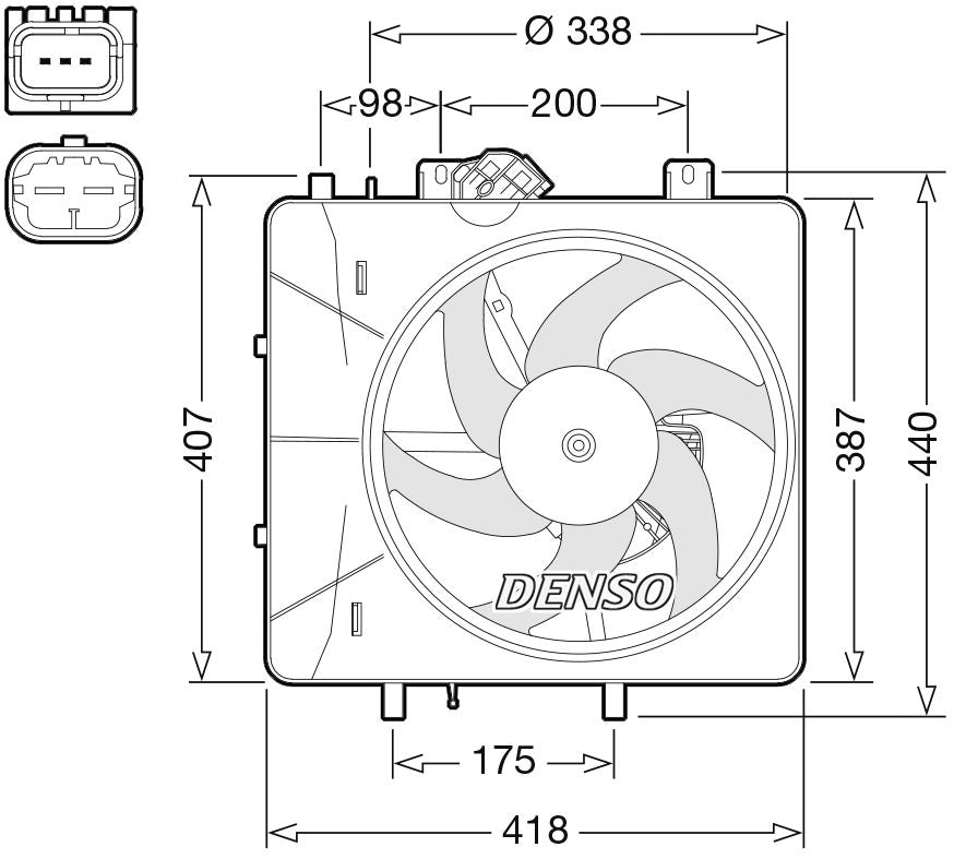 Denso Radiator Cooling Fan DER07010