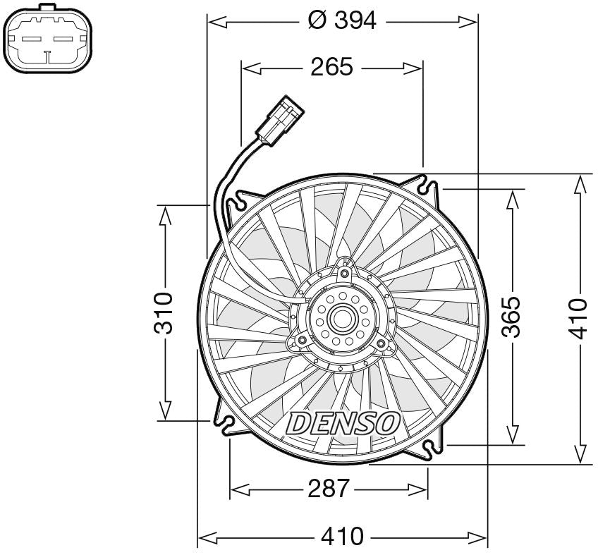 Denso Radiator Cooling Fan DER07012